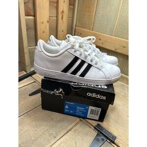 Adidas Baseline K US6 Youth White/Black Sneakers